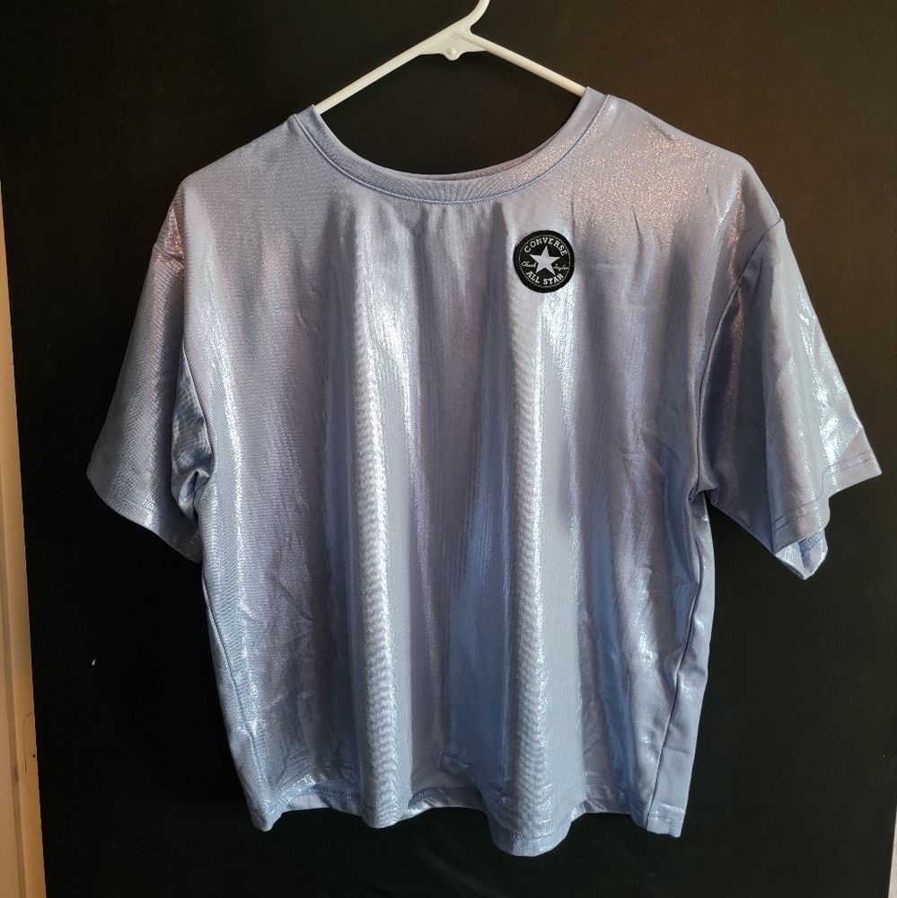 Women's xl metallic converse crop top